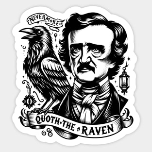 Edgar Allan Poe Quoth The Raven Sticker